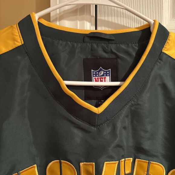 Men’s Medium Green Bay Packers Windbreaker V-neck NWT NFL Team Apparel G-III - Picture 3 of 10